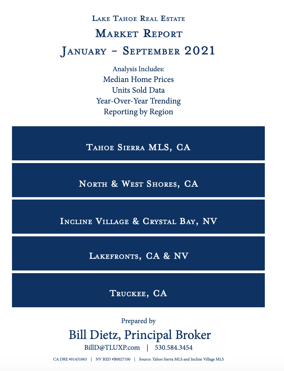Lake Tahoe Real Estate Market Report Q1Q3 2021 Tahoe Luxury Properties