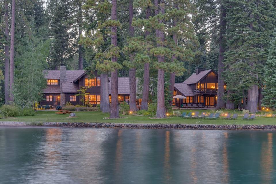 In Tahoe City, Calif., the 6.2 acre property includes more than 400 feet of  frontage on Lake Tahoe and a 5,322-square-foot main house.