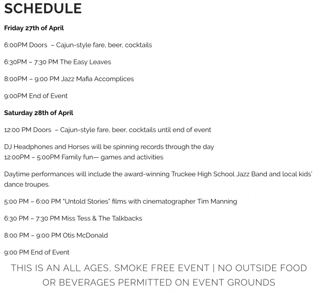 Truckee Craw Thaw Schedule