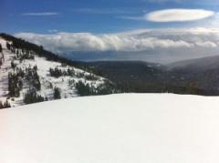 View of Snow and Lake Tahoe from Alpine Meadows