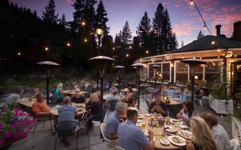 river ranch patio dining on the truckee river