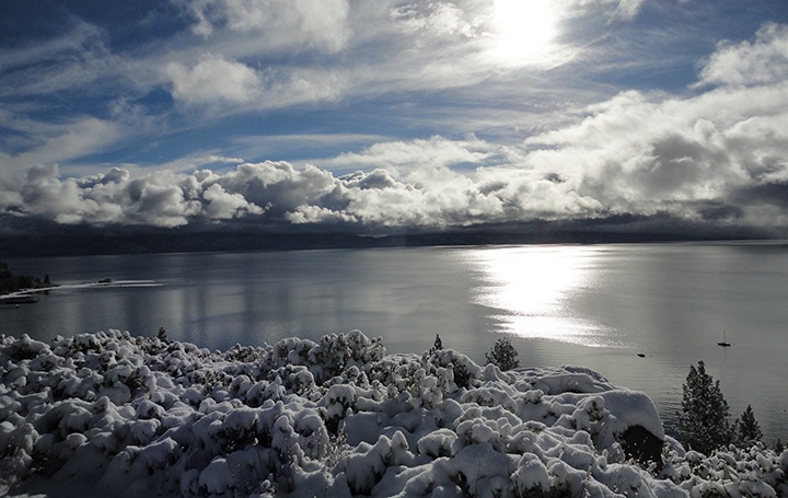 Lake Tahoe snow storm clouds