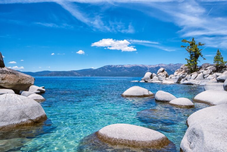 Lake Tahoe crystal clear water on a sunny day